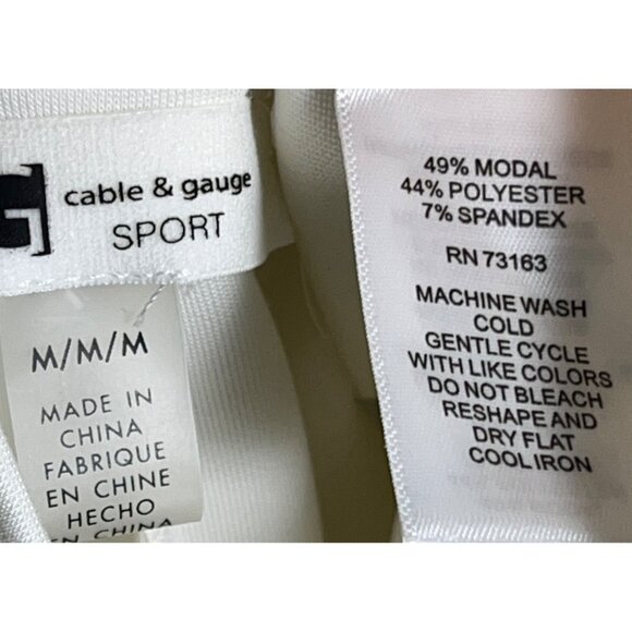 NWT Cable & Gage Pants Ivory Wide Leg Sport Sandwashed Modal Knit Pullon Women M - Picture 4 of 8